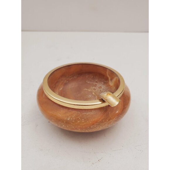 Vintage Natural Onyx Stone Ashtray 1970s ashtray Vintage stone marble ashtray - Picture 1 of 10